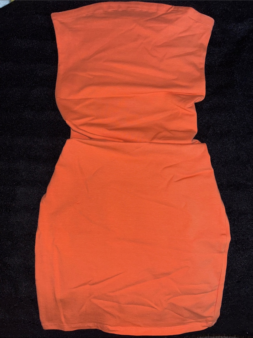 Orange Strapless Bodycon Dress